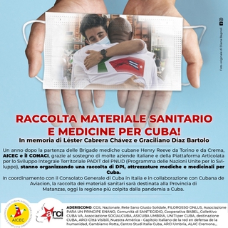 Raccolta martiale sanitario per Cuba: ARCI Piemonte con AICEC e CONACI