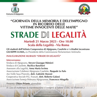 Strade di Legalità, in ricordo delle vittime innocenti delle mafie