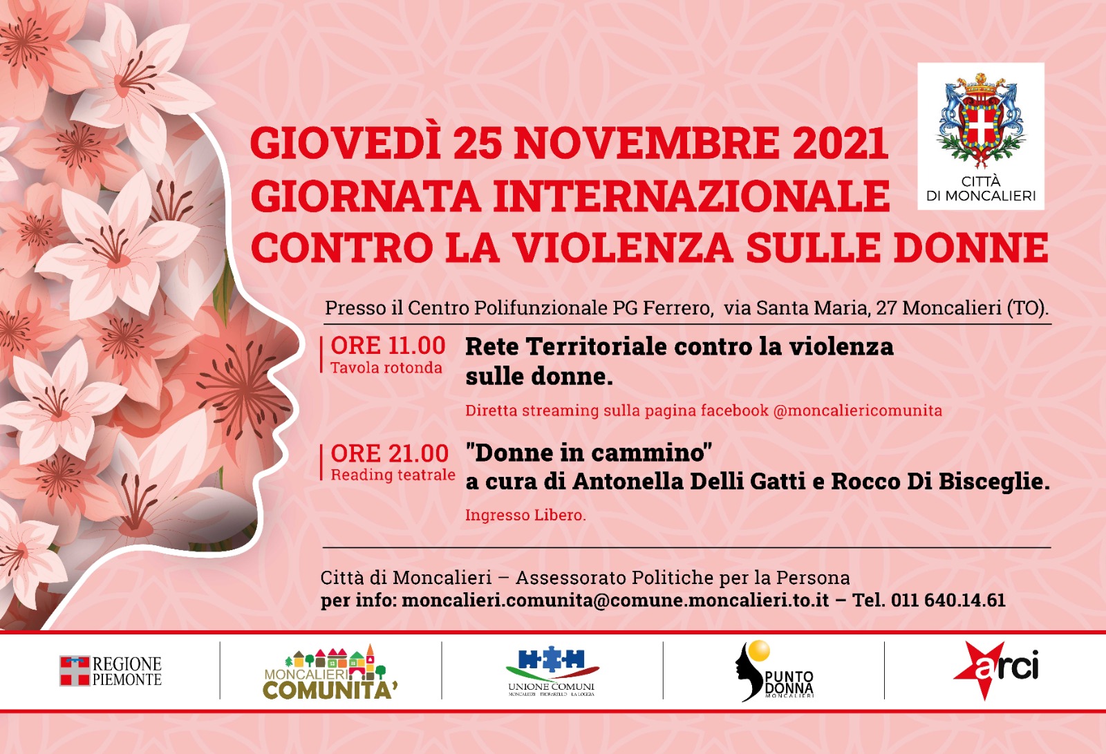 Giornata Internazionale contro la violenza sulle donne -  Moncalieri