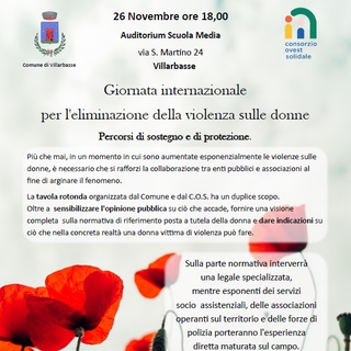 Giornata Internazionale contro la violenza sulle donne - Villarbasse