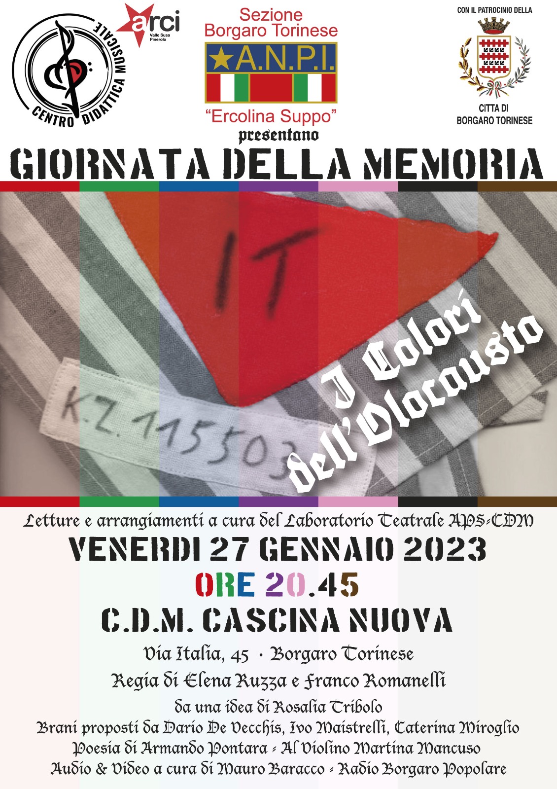 "I Colori dell'Olocausto" - Giornata della Memoria, Borgaro Torinese