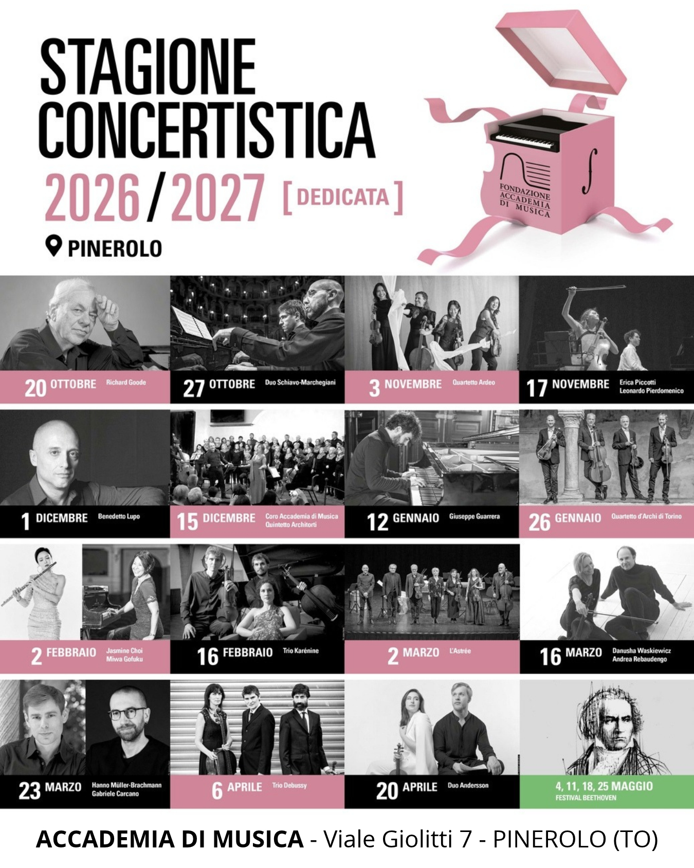 Stagione concertistica 26/27 Accademia di Musica di Pinerolo (ingresso ridotto sociз ARCI)