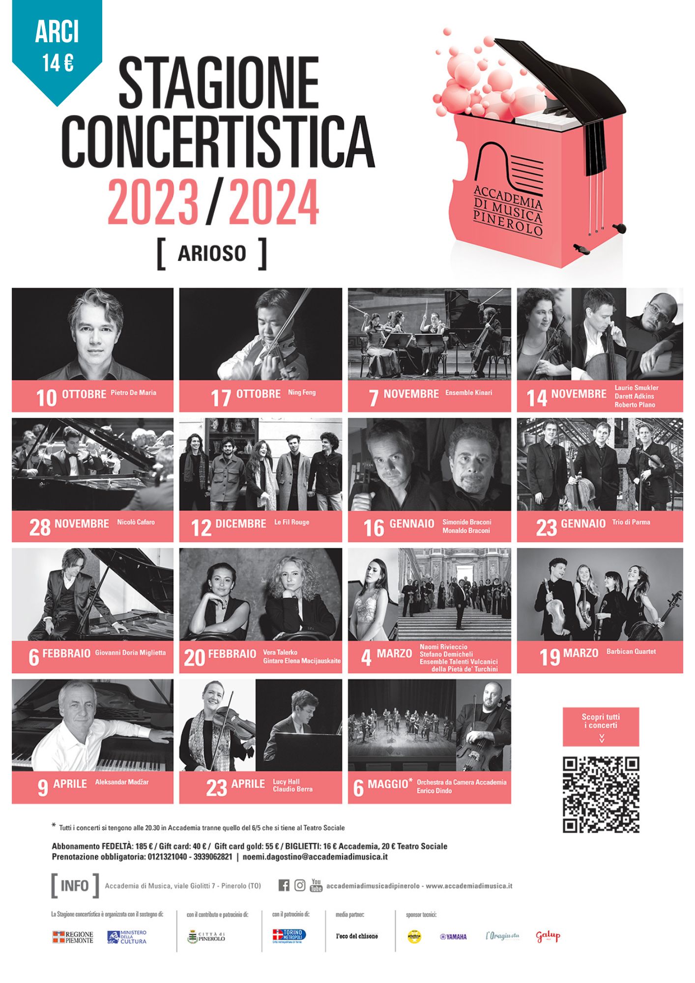 Stagione 22/23 Accademia di Musica di Pinerolo (ingresso ridotto sociз ARCI)