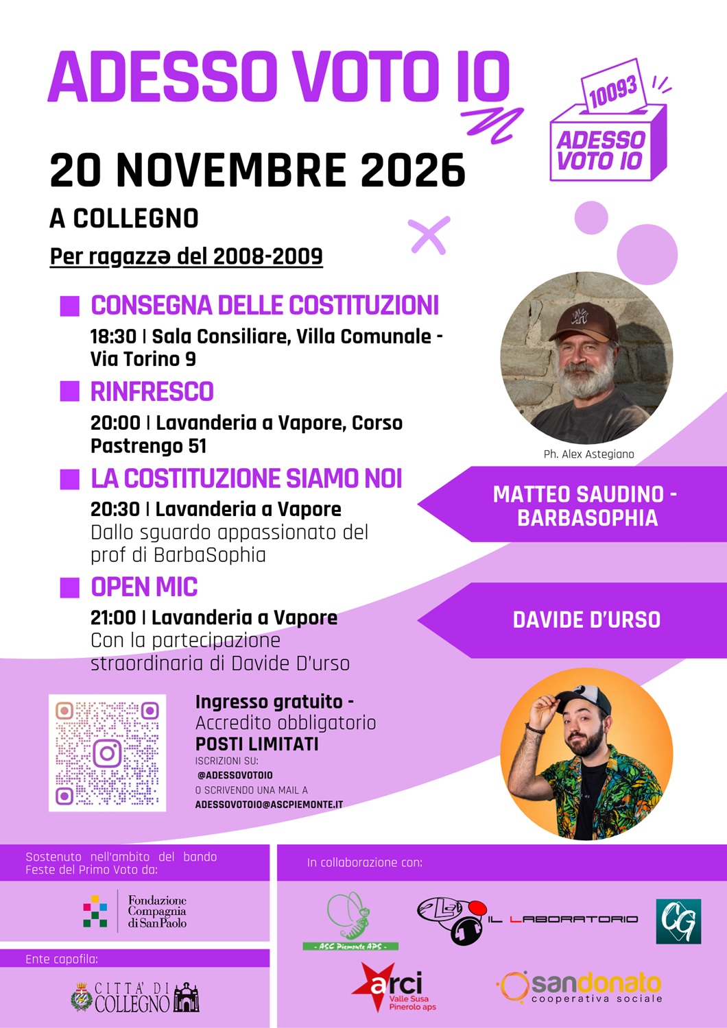 Collegno: Nelle case dei diciottenni arriva l’invito alla prima “Festa del Voto”