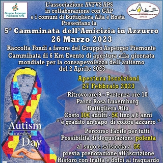 Camminata dell’Amicizia in Azzurro - 26 marzo 2023