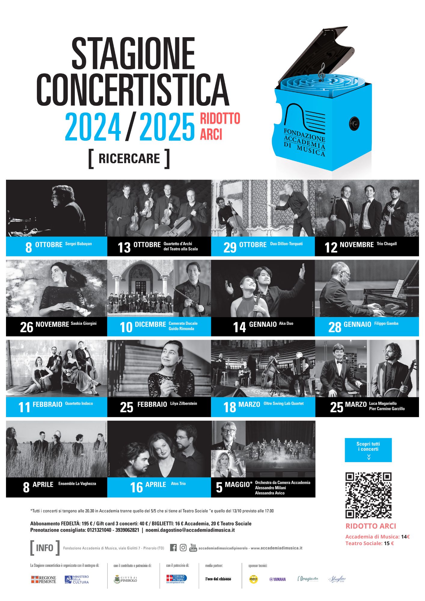 Stagione 24/25 Accademia di Musica di Pinerolo (ingresso ridotto sociз ARCI)