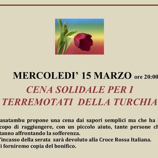 Terremoto in Turchia: cena solidale @Casatambu