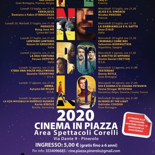 Cinema in Piazza 2020 a Pinerolo