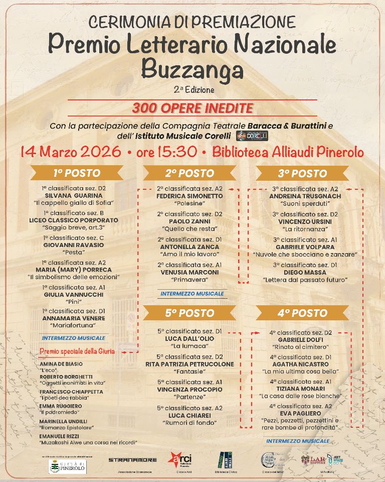 Premio Letterario Nazionale "Giuseppe Aldo Buzzanga" - I premiati