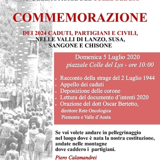 Commemorazione della Strage del Colle del Lys