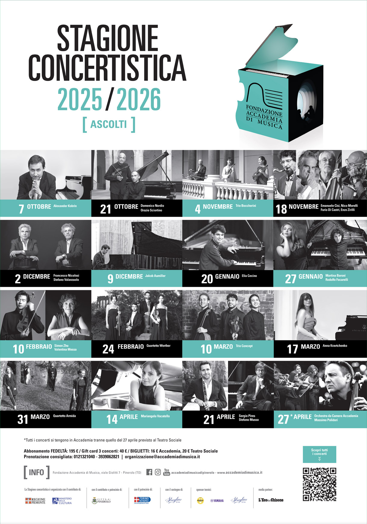 STAGIONE 25/26 ACCADEMIA DI MUSICA DI PINEROLO (INGRESSO RIDOTTO SOCI3 ARCI)