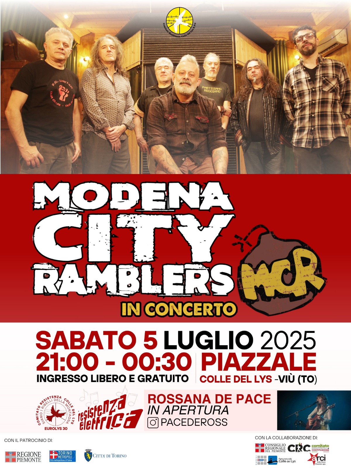 Modena City Ramblers in concerto al Colle del Lys! (ingresso gratuito)