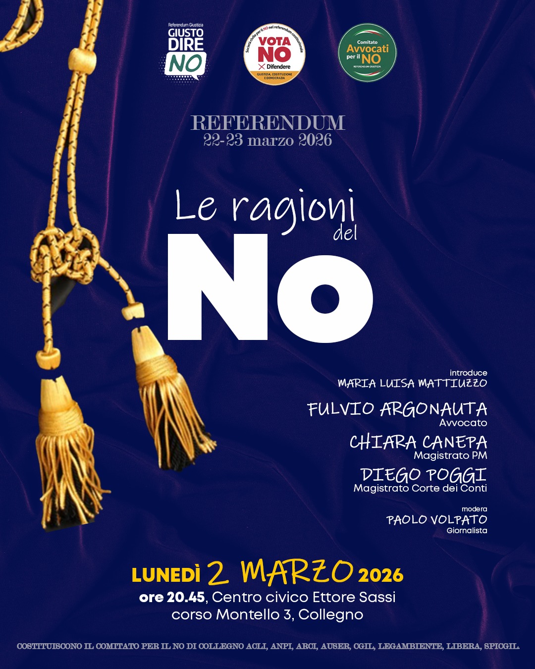 Le Ragioni del NO - Collegno, 2 marzo 2026