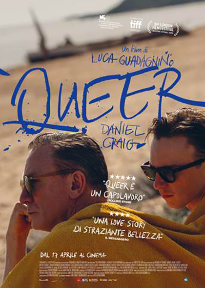 QUEER, LUNEDI' 4 AGOSTO A CINEMA IN PIAZZA A PINEROLO