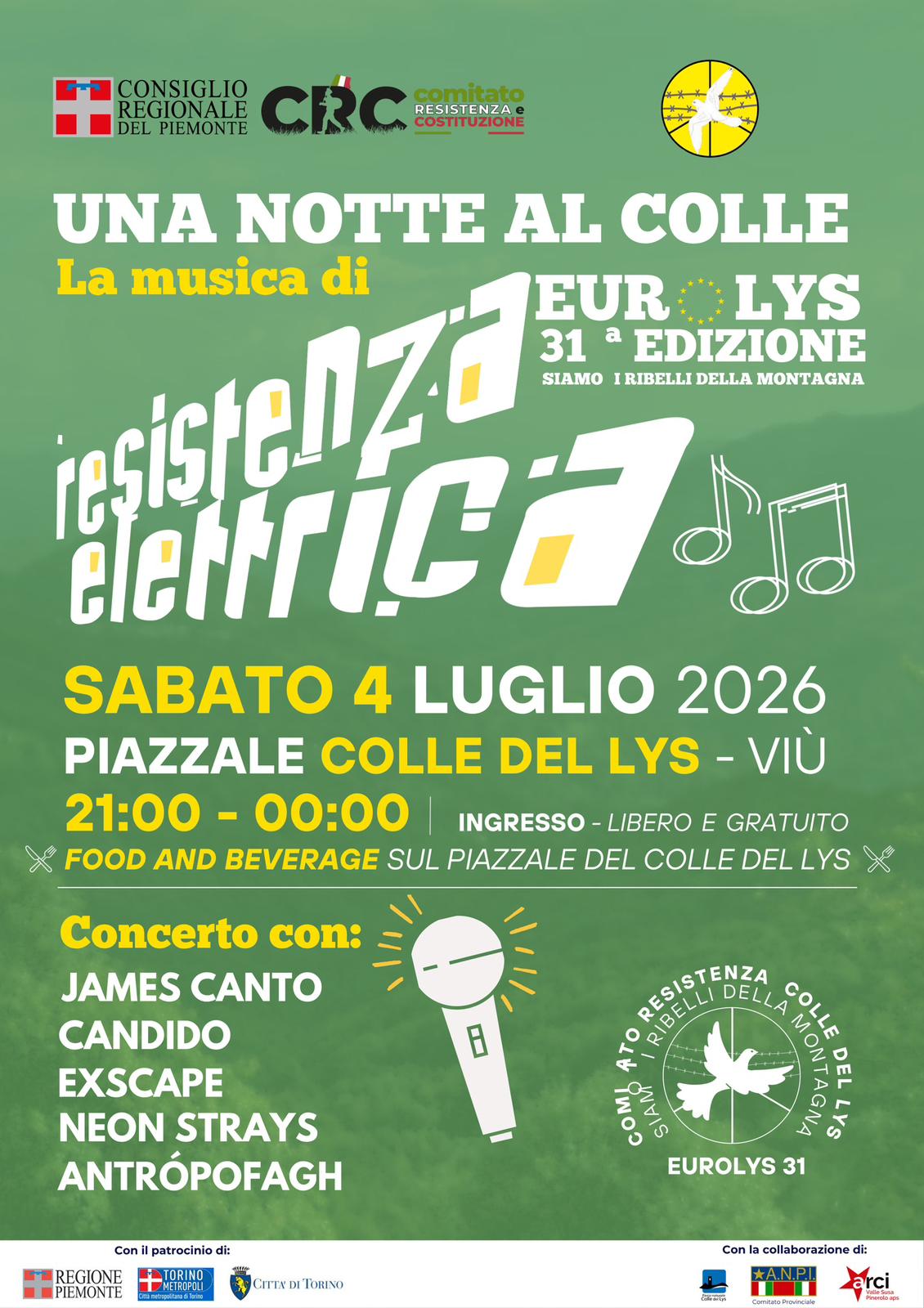 Resistenza Elettrica - Sabato 4 luglio 2026 al Colle del Lys