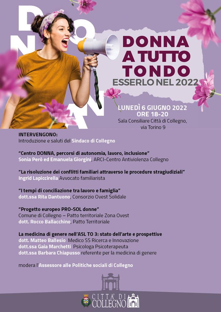 Donna a tutto tondo: esserlo nel 2022 - Collegno, 6 giugno 2022