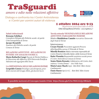 Convegno "TraSguardi" - Dialogo e confronto tra i Centri Antiviolenza e i Centri per uomini autori di violenza