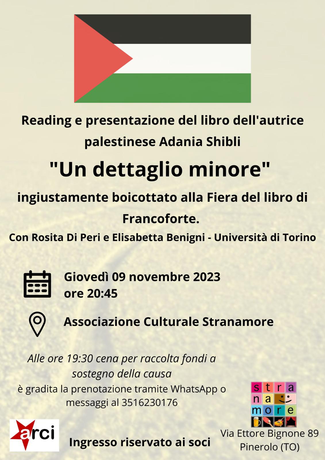 "Un dettaglio minore" - Reading di presentazione del libro dell'autrice palestinee Adania Shibli