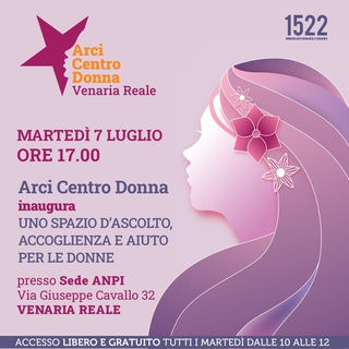 Arci Centro Donna arriva a Venaria Reale martedì 7 luglio 2026