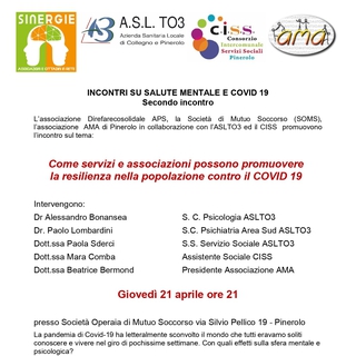 “Come servizi e associazioni possono promuovere la resilienza nella popolazione contro il COVID 19” - 21 aprile 2022
