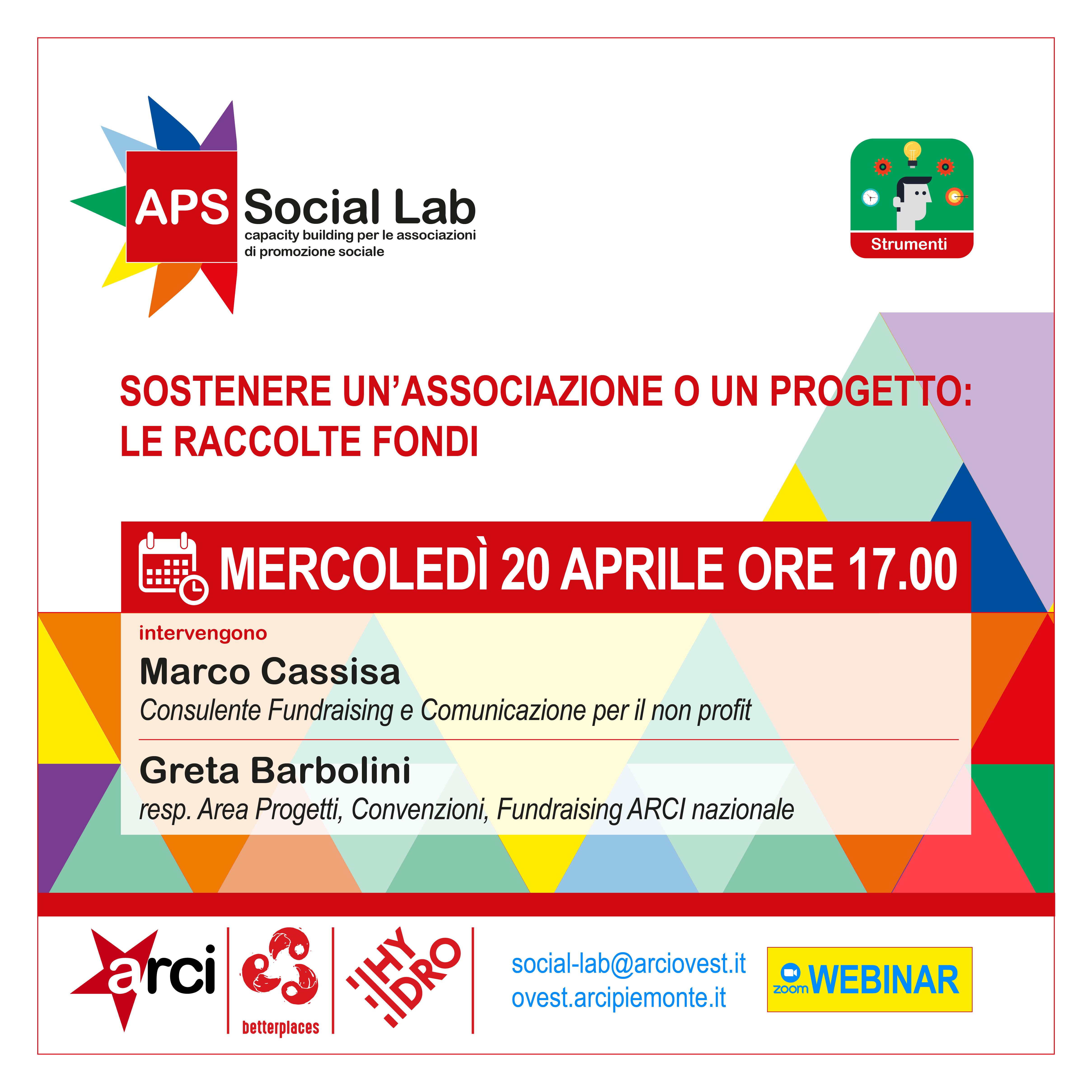 "Sostenere un'associazione o un progetto: le raccolte fondi" - webinar APS Social Lab